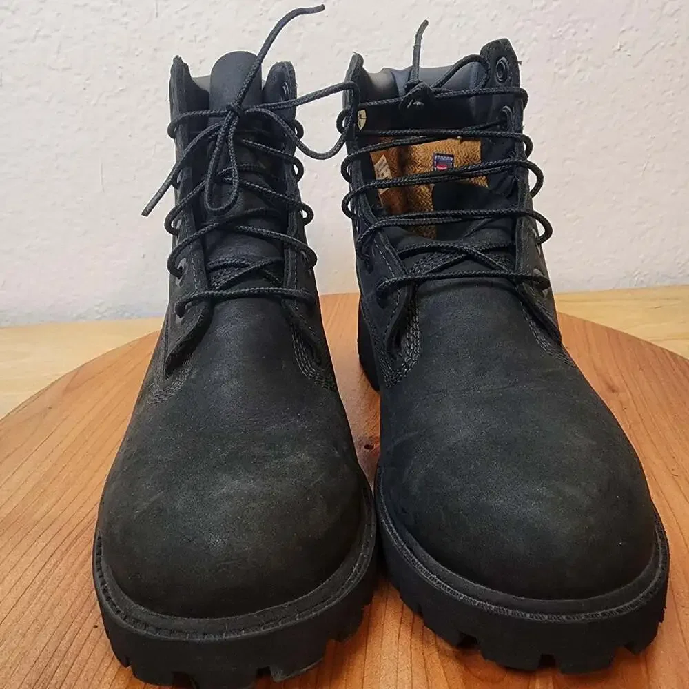 Timberland Boots Kids Size 4M Black Nubuck Insulated Ankle Lace Up 12907